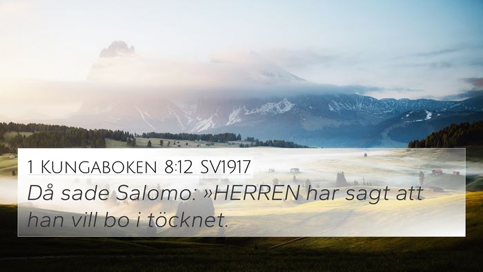 1 Kungaboken 8:12 SV1917 Bible Verse Image