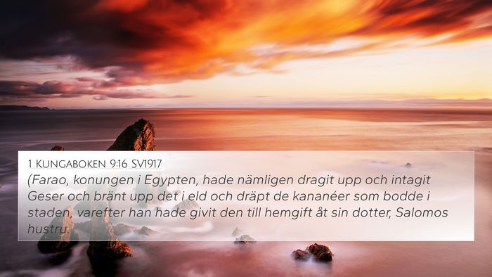 1 Kungaboken 9:16 SV1917 Bible Verse Image