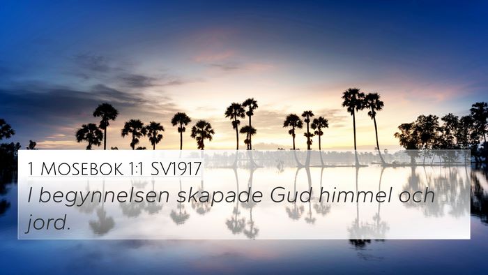 1 Mosebok 1:1 SV1917 Bible Verse Image