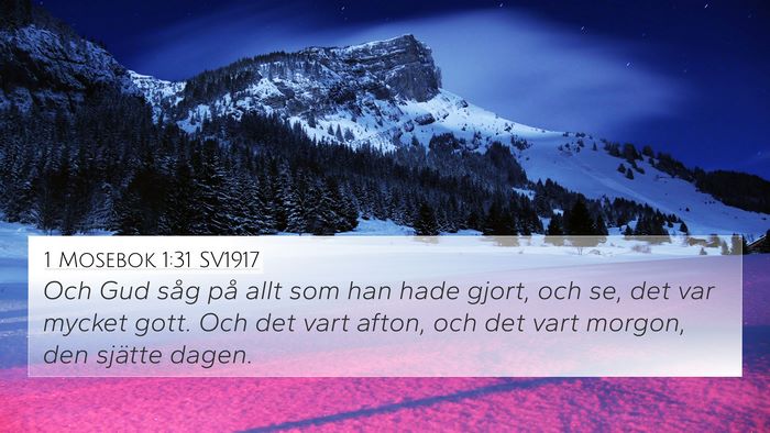 1 Mosebok 1:31 SV1917 Bible Verse Image