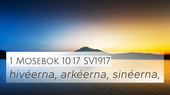 1 Mosebok 10:17 SV1917 Bible Verse Image