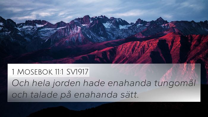 1 Mosebok 11:1 SV1917 4K Wallpaper - Och hela jorden hade enahanda tungomål och - 4K Wallpaper Bible Verse