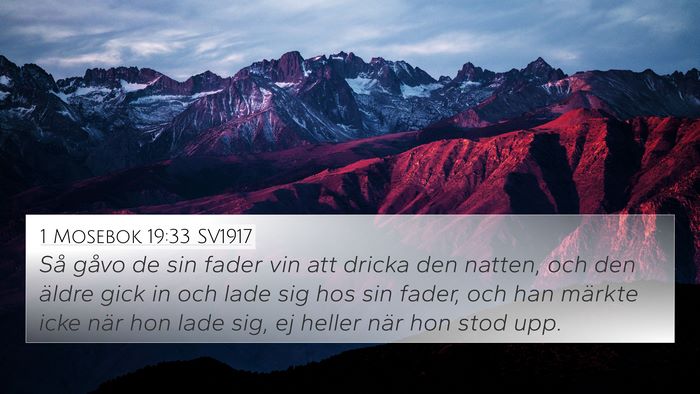 1 Mosebok 19:33 SV1917 4K Wallpaper - Så gåvo de sin fader vin att dricka den natten, - 4K Wallpaper Bible Verse