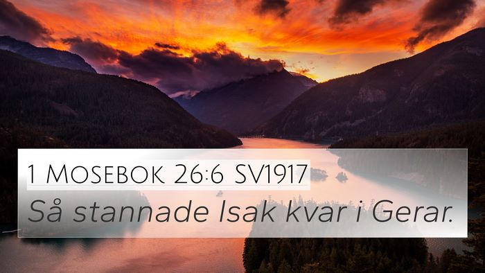 1 Mosebok 26:6 SV1917 Bible Verse Image