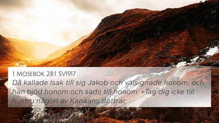 1 Mosebok 28:1 SV1917 Bible Verse Image