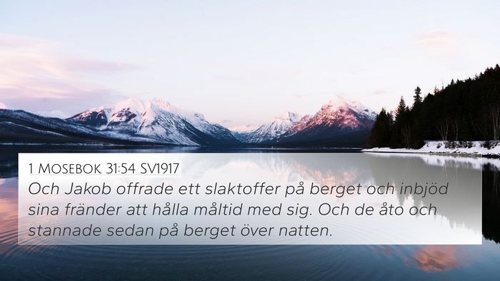 1 Mosebok 31:54 SV1917 Bible Verse Image