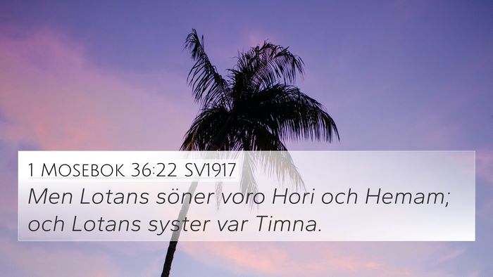 1 Mosebok 36:22 SV1917 Bible Verse Image