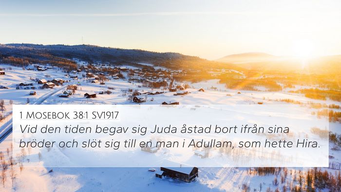 1 Mosebok 38:1 SV1917 4K Wallpaper - Vid den tiden begav sig Juda åstad bort ifrån - 4K Wallpaper Bible Verse