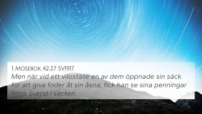 1 Mosebok 42:27 SV1917 Bible Verse Image