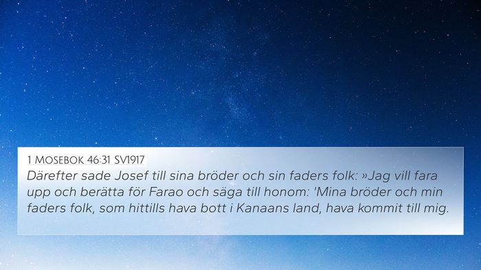 1 Mosebok 46:31 SV1917 Bible Verse Image