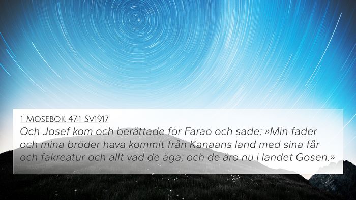 1 Mosebok 47:1 SV1917 4K Wallpaper - Och Josef kom och berättade för Farao och sade: - 4K Wallpaper Bible Verse