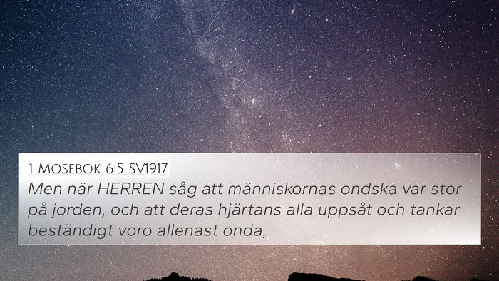1 Mosebok 6:5 SV1917 Bible Verse Image