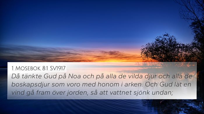 1 Mosebok 8:1 SV1917 Bible Verse Image