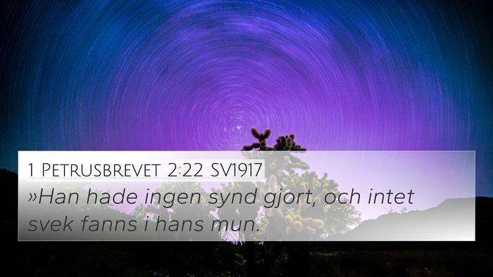 1 Petrusbrevet 2:22 SV1917 Bible Verse Image