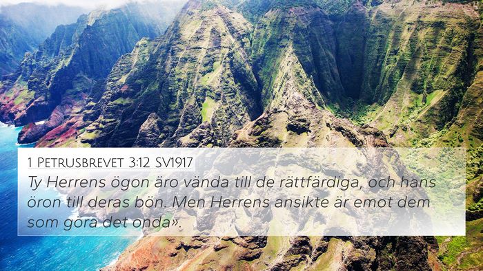 1 Petrusbrevet 3:12 SV1917 Bible Verse Image