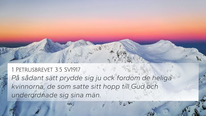 1 Petrusbrevet 3:5 SV1917 Bible Verse Image