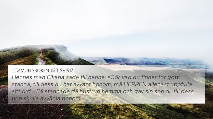 1 Samuelsboken 1:23 SV1917 Bible Verse Image