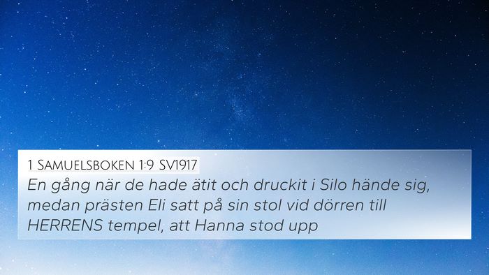 1 Samuelsboken 1:9 SV1917 Bible Verse Image