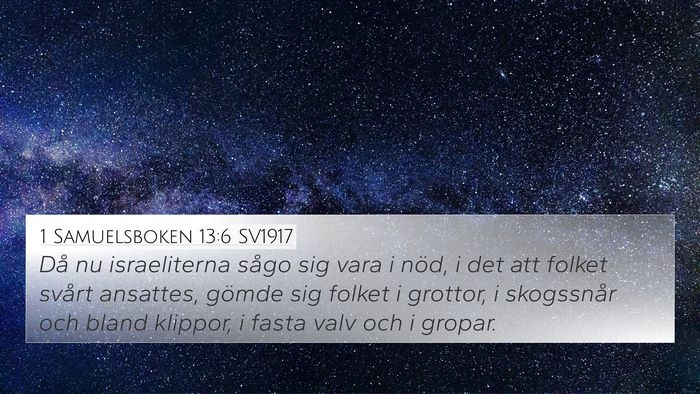 1 Samuelsboken 13:6 SV1917 Bible Verse Image