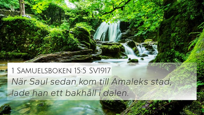 1 Samuelsboken 15:5 SV1917 4K Wallpaper - När Saul sedan kom till Amaleks stad, lade han - 4K Wallpaper Bible Verse