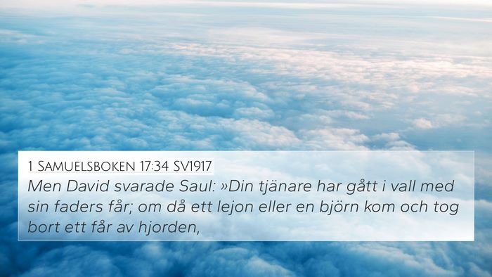 1 Samuelsboken 17:34 SV1917 Bible Verse Image