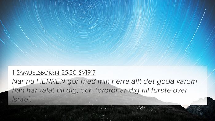 1 Samuelsboken 25:30 SV1917 Bible Verse Image