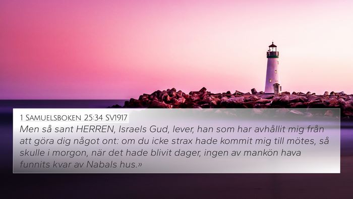 1 Samuelsboken 25:34 SV1917 Bible Verse Image