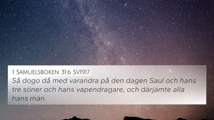 1 Samuelsboken 31:6 SV1917 Bible Verse Image