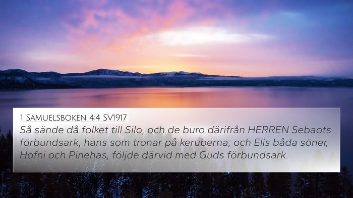 1 Samuelsboken 4:4 SV1917 Bible Verse Image
