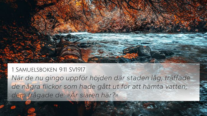 1 Samuelsboken 9:11 SV1917 4K Wallpaper - När de nu gingo uppför höjden där staden - 4K Wallpaper Bible Verse
