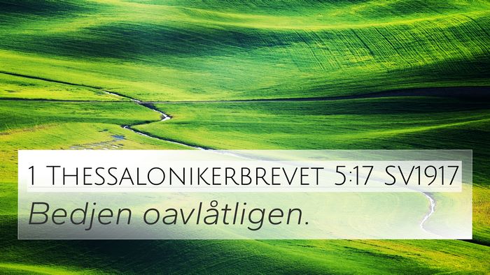 1 Thessalonikerbrevet 5:17 SV1917 Bible Verse Image