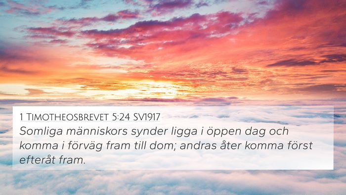 1 Timotheosbrevet 5:24 SV1917 Bible Verse Image