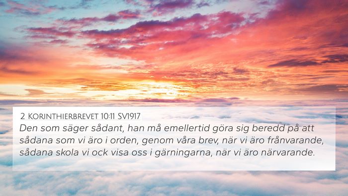2 Korinthierbrevet 10:11 SV1917 Bible Verse Image