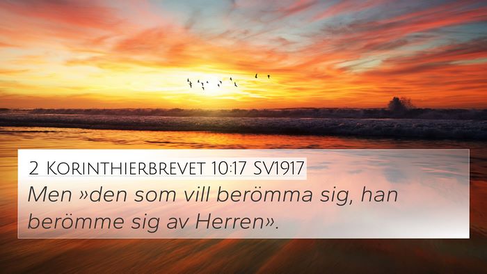 2 Korinthierbrevet 10:17 SV1917 Bible Verse Image