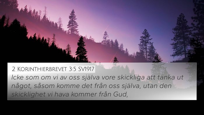2 Korinthierbrevet 3:5 SV1917 Bible Verse Image