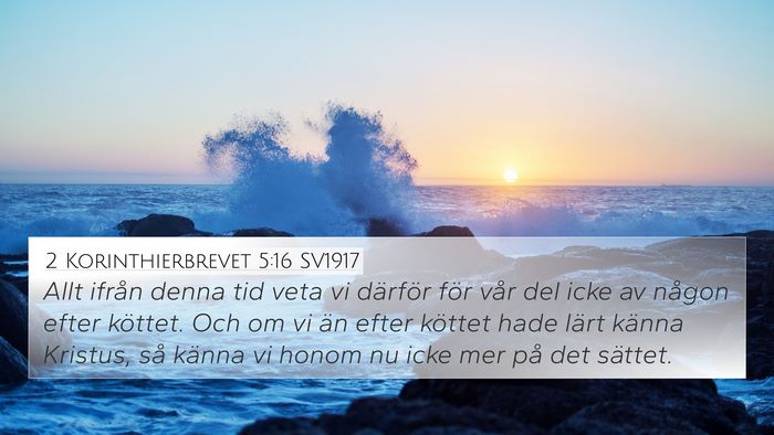 2 Korinthierbrevet 5:16 SV1917 Bible Verse Image