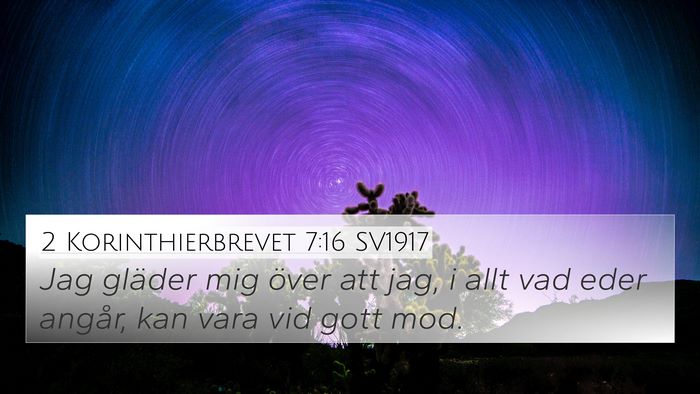 2 Korinthierbrevet 7:16 SV1917 4K Wallpaper - Jag gläder mig över att jag, i allt vad eder - 4K Wallpaper Bible Verse