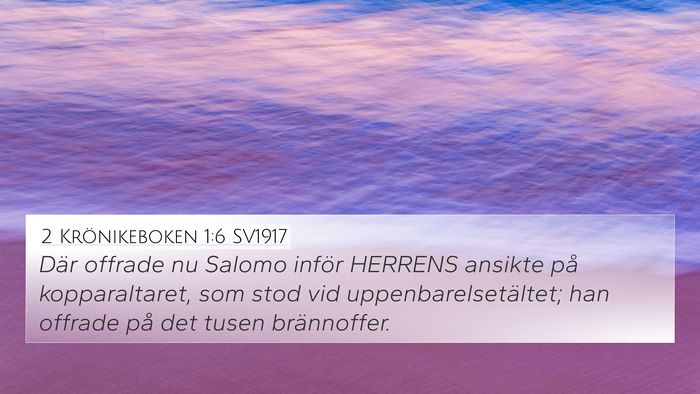 2 Krönikeboken 1:6 SV1917 Bible Verse Image