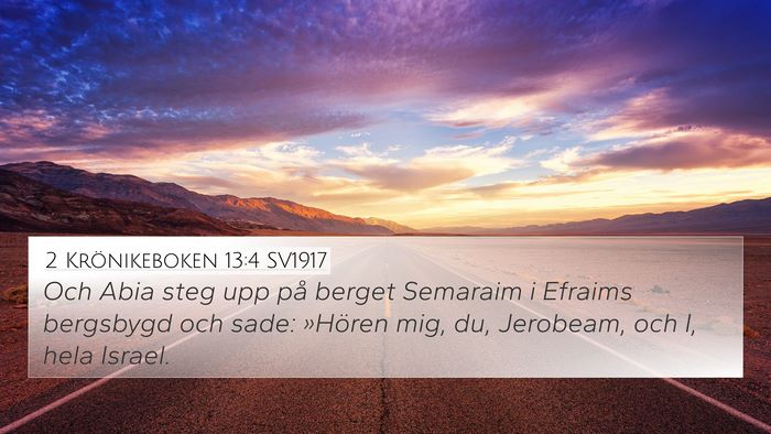 2 Krönikeboken 13:4 SV1917 Bible Verse Image