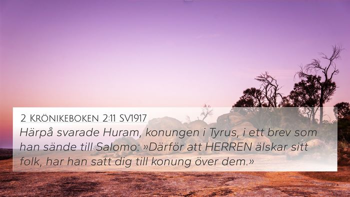 2 Krönikeboken 2:11 SV1917 Bible Verse Image