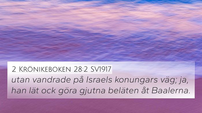 2 Krönikeboken 28:2 SV1917 Bible Verse Image