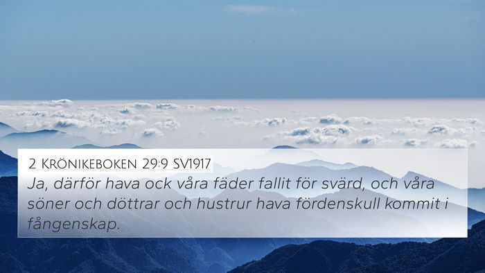 2 Krönikeboken 29:9 SV1917 Bible Verse Image