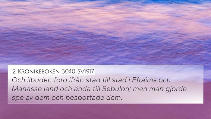 2 Krönikeboken 30:10 SV1917 Bible Verse Image