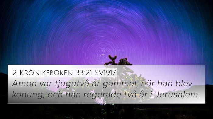 2 Krönikeboken 33:21 SV1917 Bible Verse Image