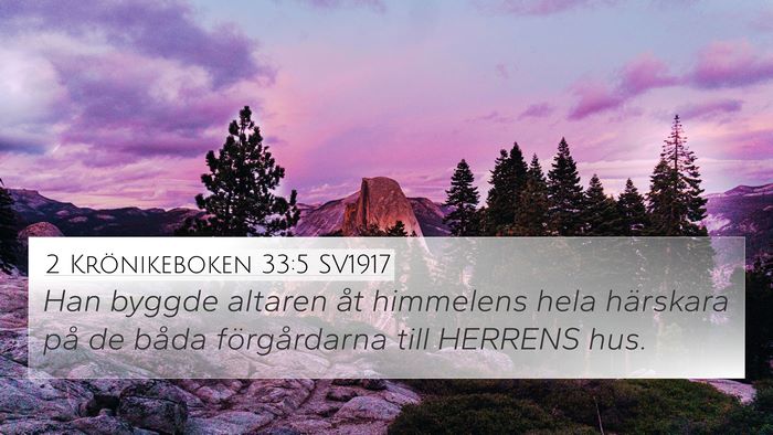 2 Krönikeboken 33:5 SV1917 Bible Verse Image