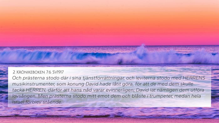 2 Krönikeboken 7:6 SV1917 Bible Verse Image