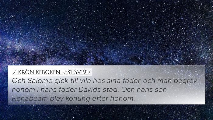 2 Krönikeboken 9:31 SV1917 Bible Verse Image