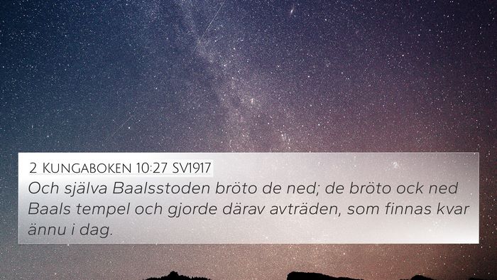 2 Kungaboken 10:27 SV1917 Bible Verse Image