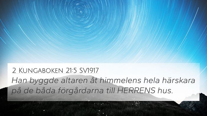 2 Kungaboken 21:5 SV1917 Bible Verse Image