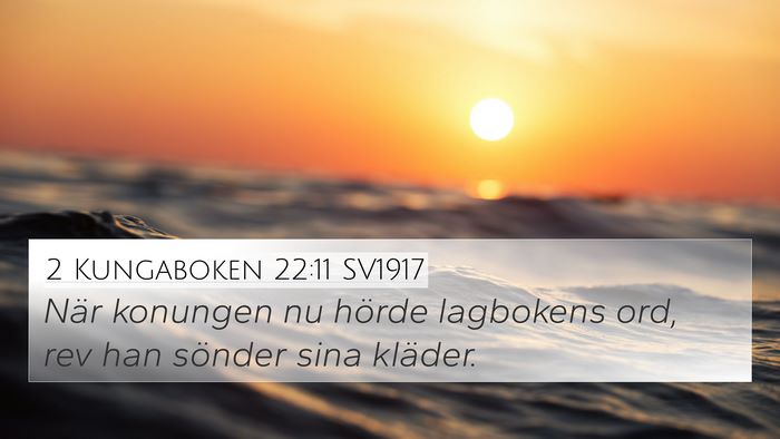 2 Kungaboken 22:11 SV1917 4K Wallpaper - När konungen nu hörde lagbokens ord, rev han - 4K Wallpaper Bible Verse